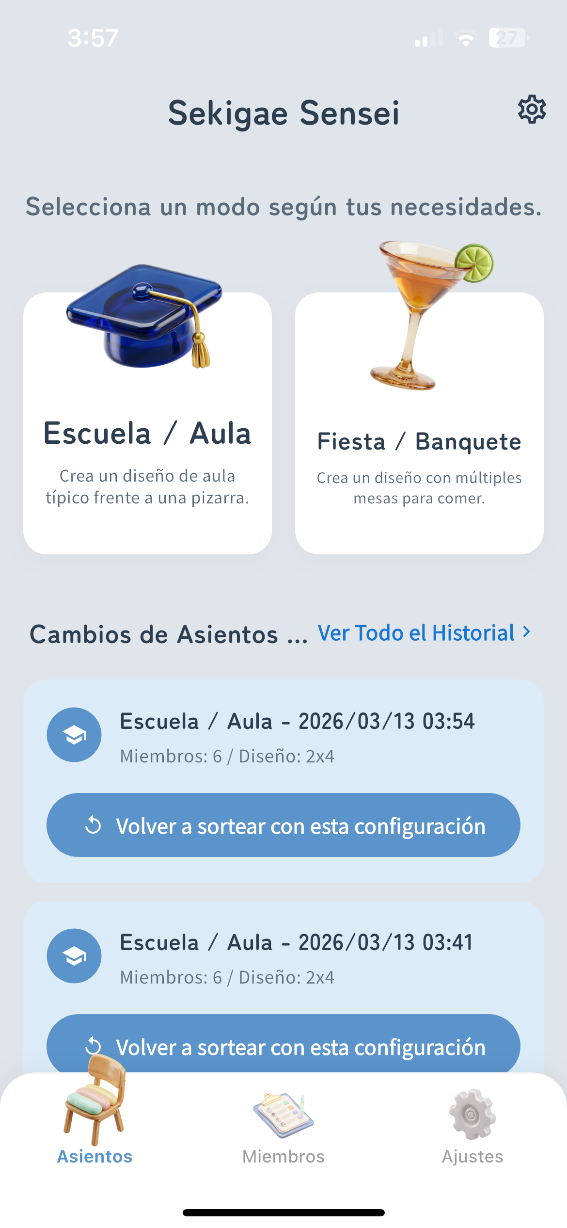 Sekigae Sensei App Screenshot